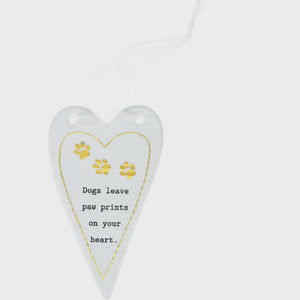 Dogs Leave Pawprints On Your Heart Ornament