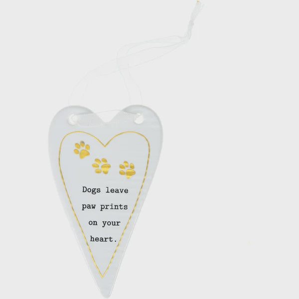Dogs Leave Pawprints On Your Heart Ornament
