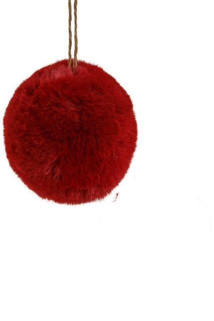 Burgundy Plush Ball Ornament