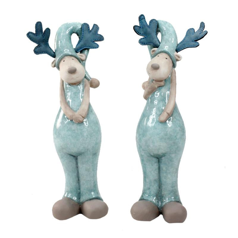 Funky Teal Ceramic Reindeer