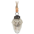 Small Silver Glass Acorn Ornament