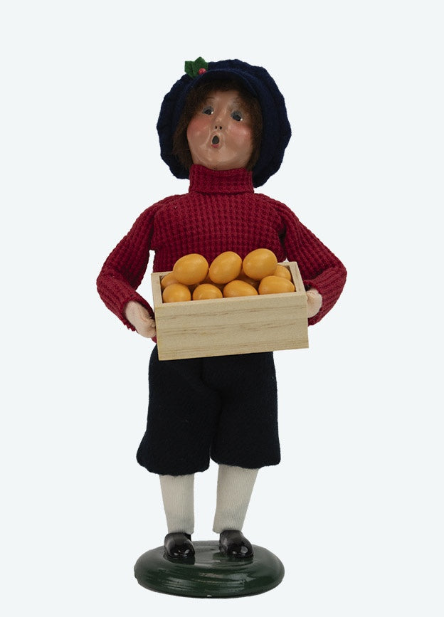 Salvation Army Boy Byers Choice Caroller w Oranges