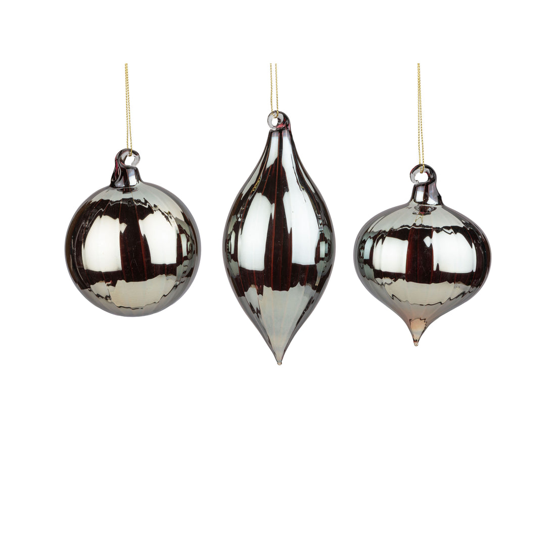 Burgundy Gold Iridescent Ornament