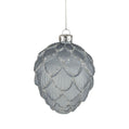 Frosted Blue Pinecone Glass Ornament
