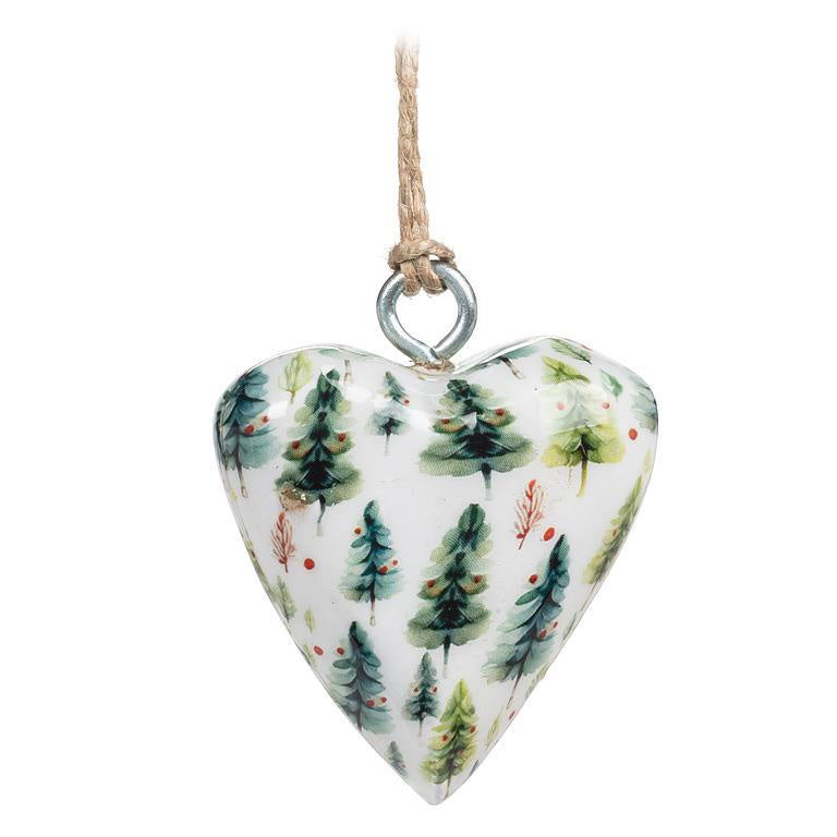Woodland Hearts Mango Wood Ornament