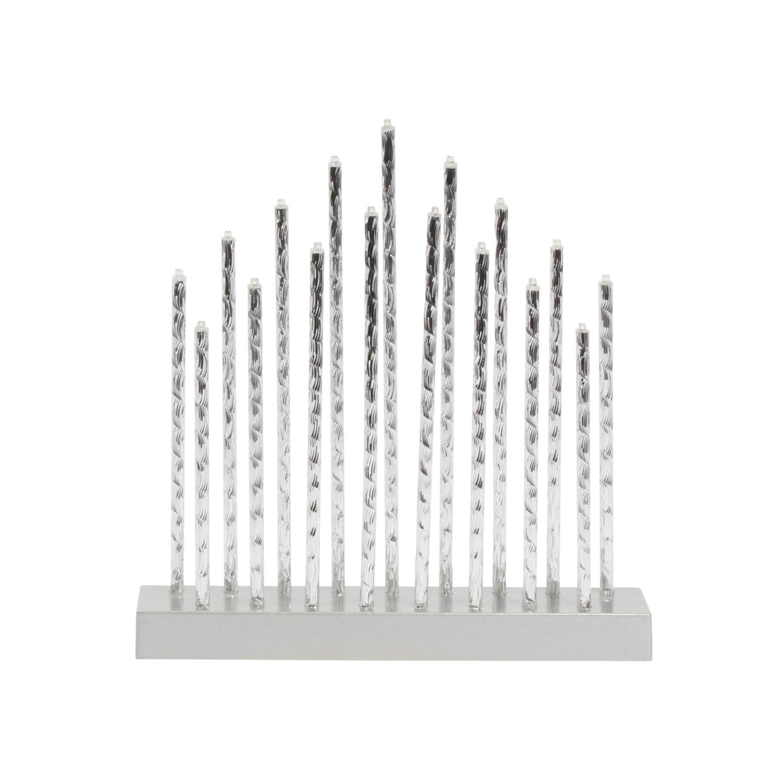 Elegant Lit Silver Candelabra