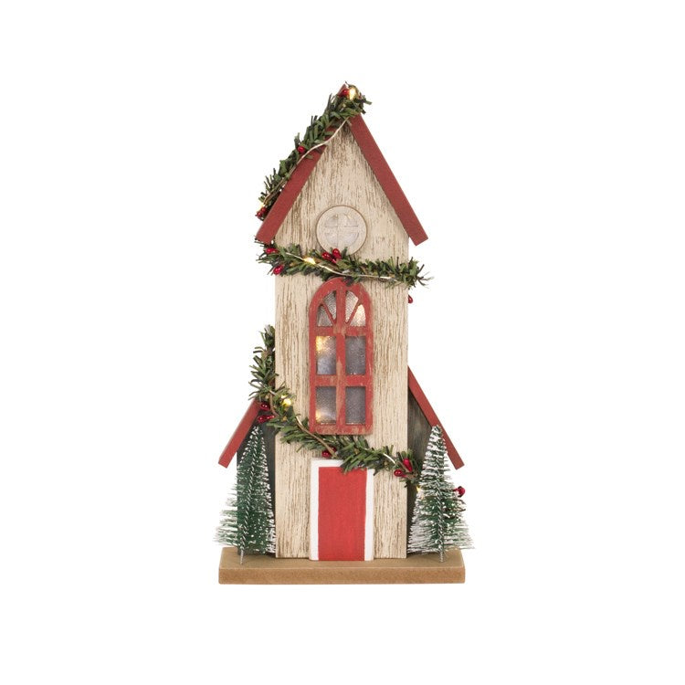 Tall Lit Winter House