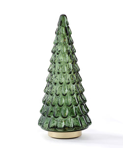 Green Glass Lit Tree