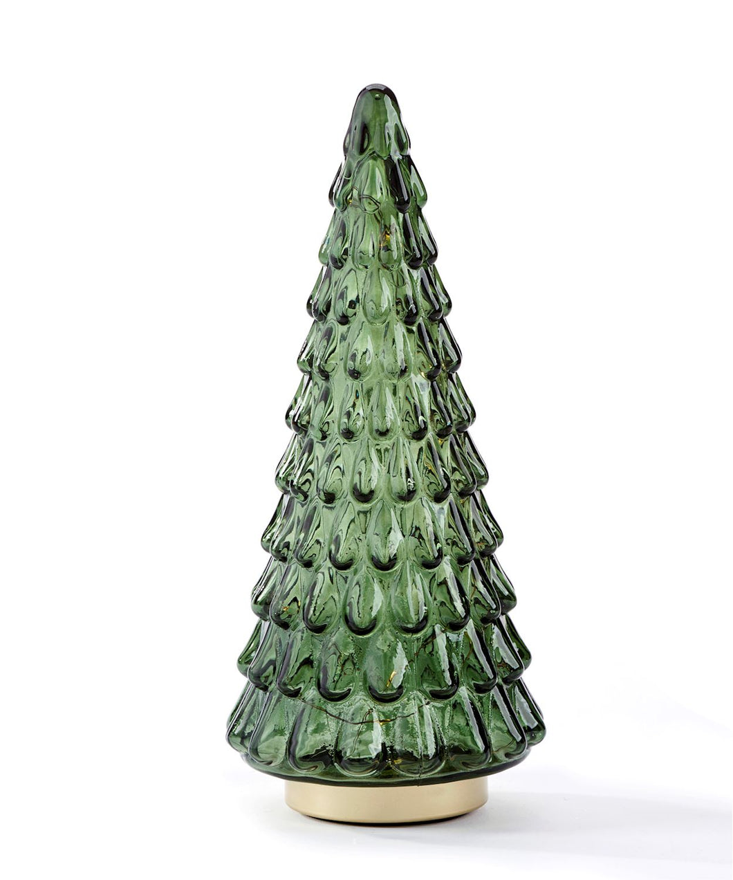 Green Glass Lit Tree