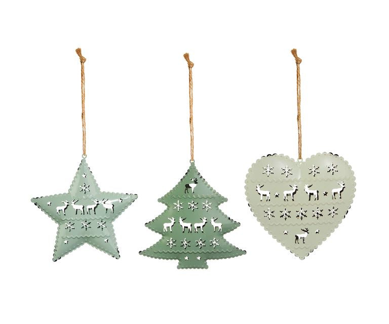 Green Metal Xmas Ornament