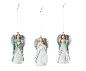 Glistening Green Angel Ornament