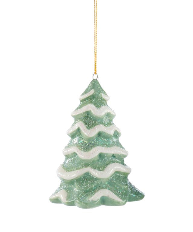 Retro Glistening Green Tree Ornament