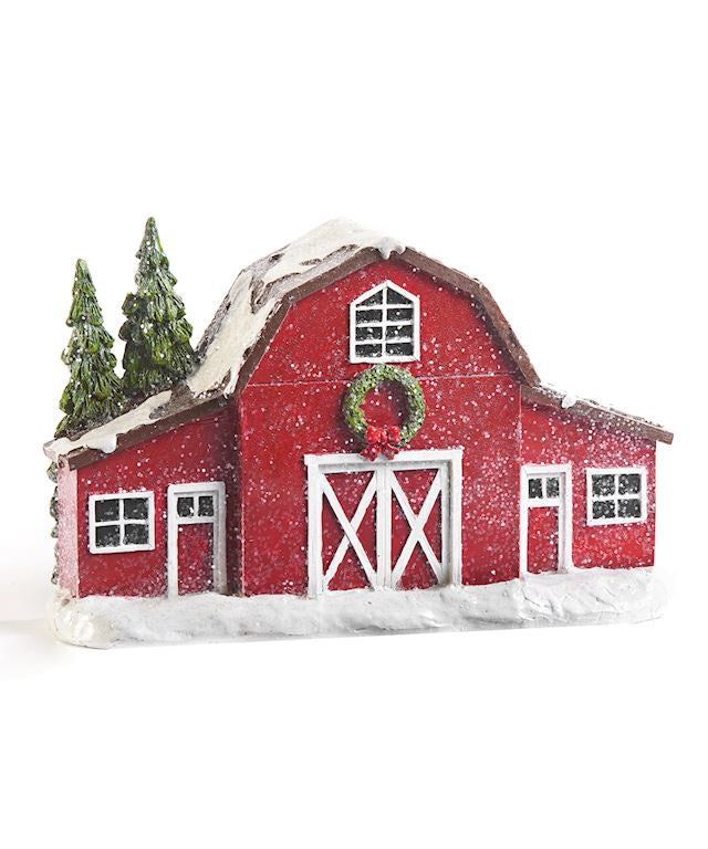 Red Snow Covered Barn
