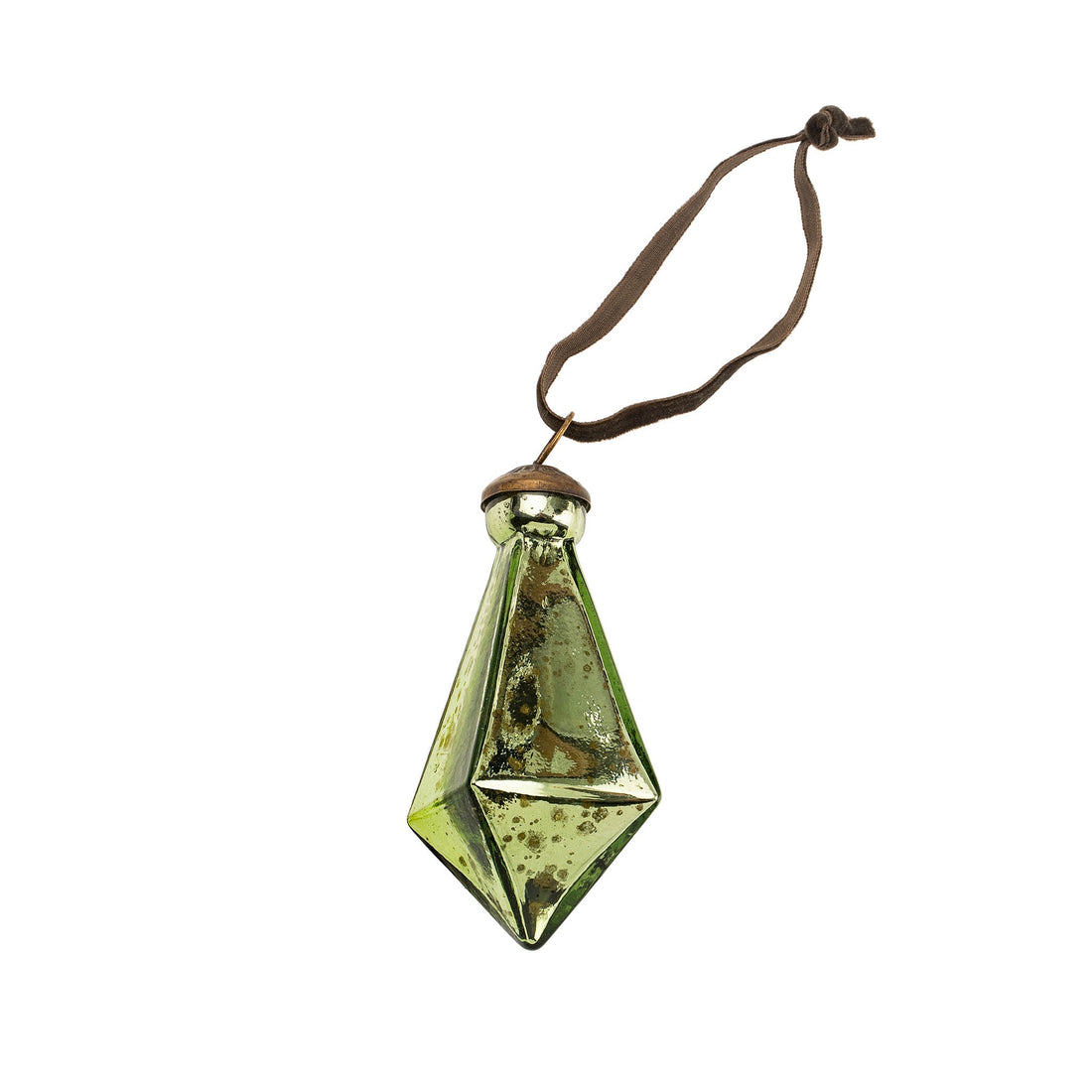 Large Jade Diamond Droplet Ornament