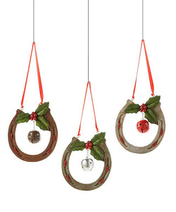 Horseshoe & Holly Ornament