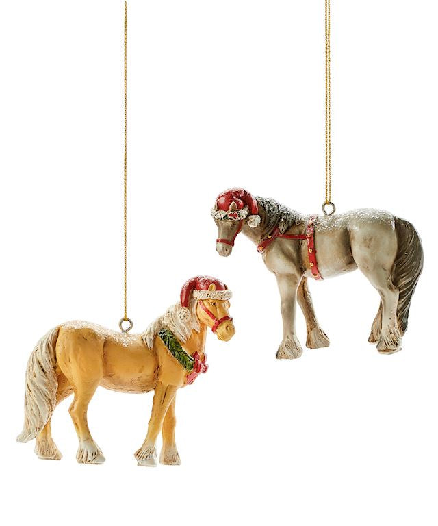 Santa Hat Standing Horse Ornament