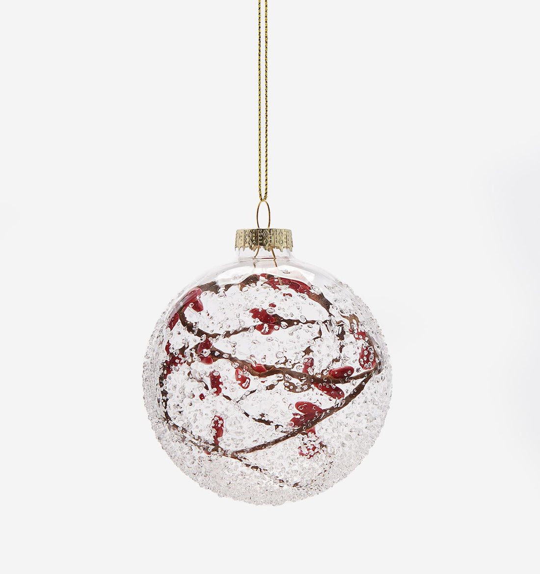 Snowy Berry Glass Ball Ornament