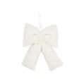 Teddy Soft Bow Ornament – Winter White