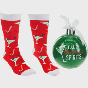 Christmas Spirits Ball Ornament With Socks Inside