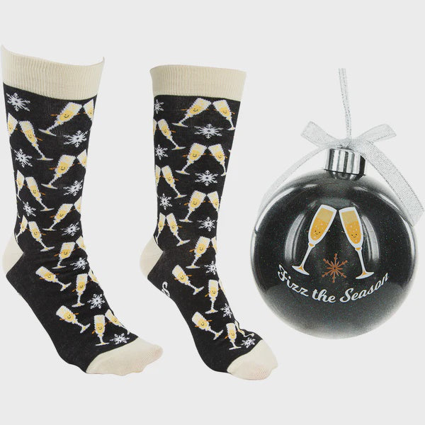Fizz The Season Ball Ornament With Socks Inside