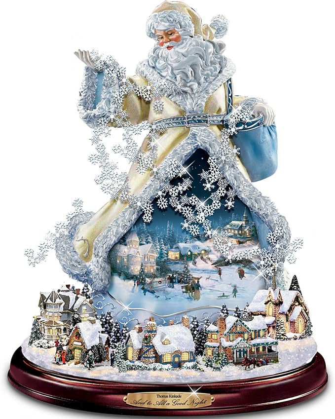 Thomas Kinkade And to All a Good Night Musical Santa Tree