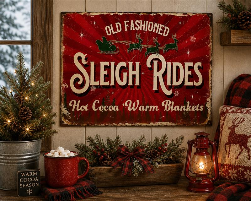 Old Fashioned Sleigh Rides Sign