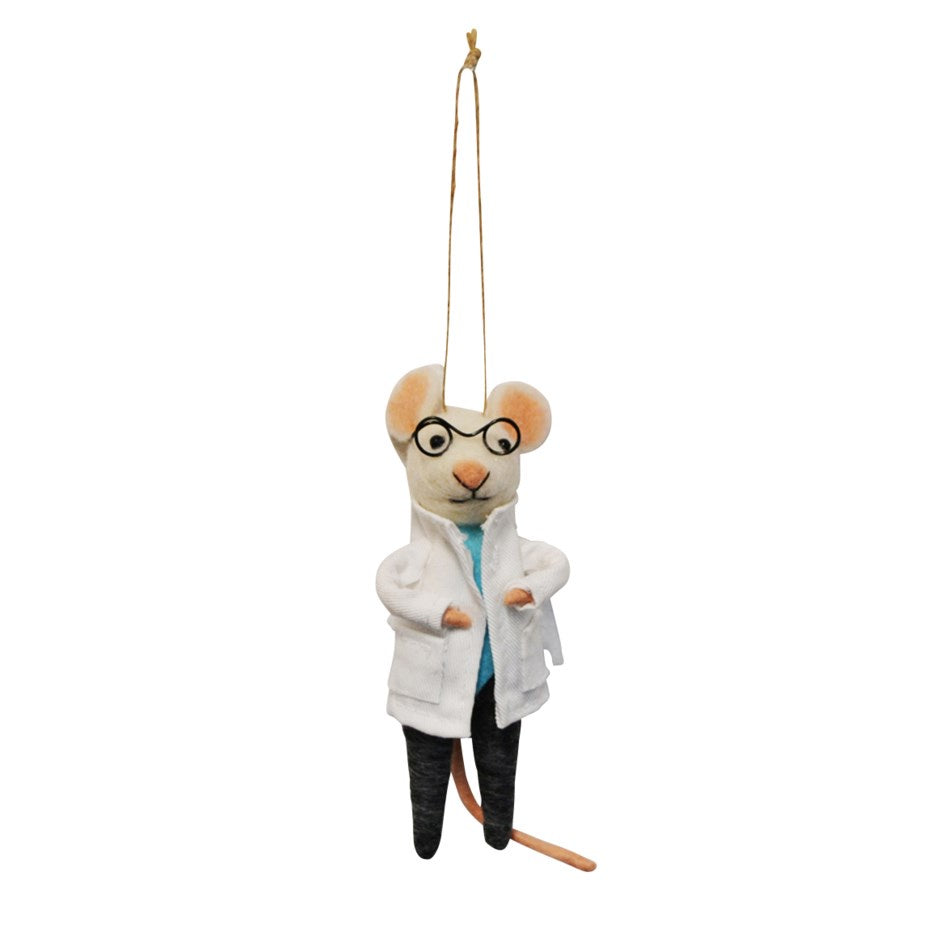 Scientific Felt Mouse Ornament
