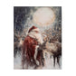 Vintage Santa & Reindeer Lit Picture