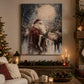 Vintage Santa & Reindeer Lit Picture