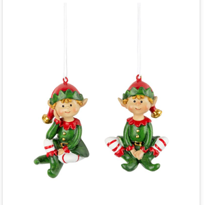 Adorable Sitting Elf Ornament