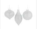 Silver Glitter Glass Ornament