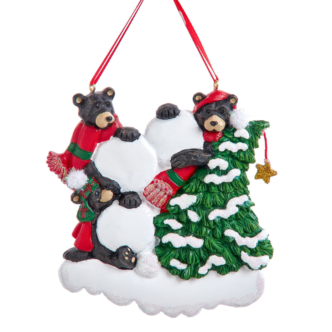 Bear Snowball Family Personalizable Ornament