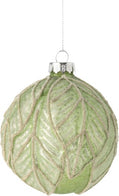 Sage & Sparkle Glass Leaf Ornament