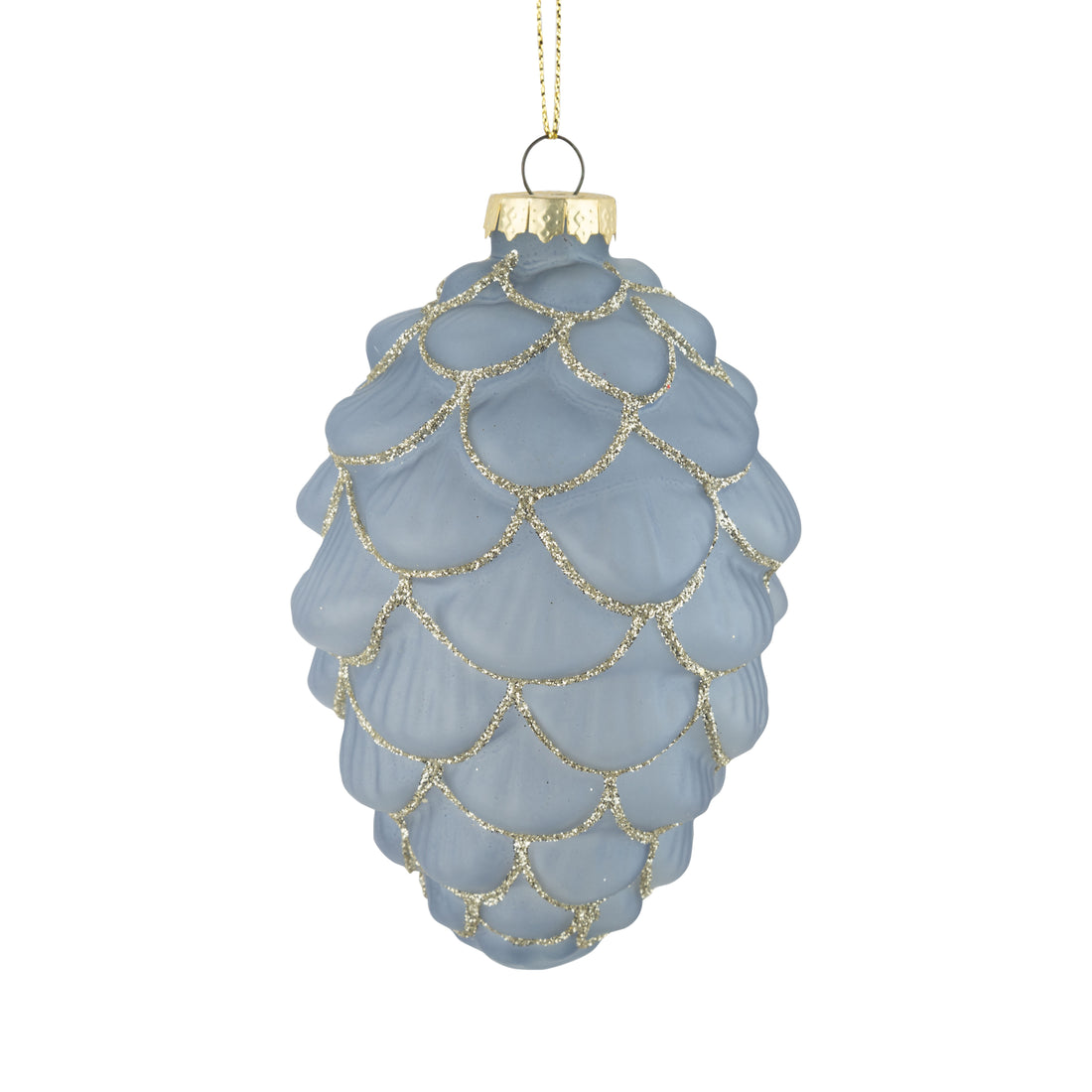 Icy Lavender Glass Pinecone Ornament