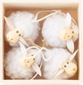 Small White Wooly Sheep Ornament (Box of 4)