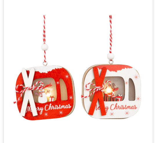 Light-Up Wooden Gondola Ornament