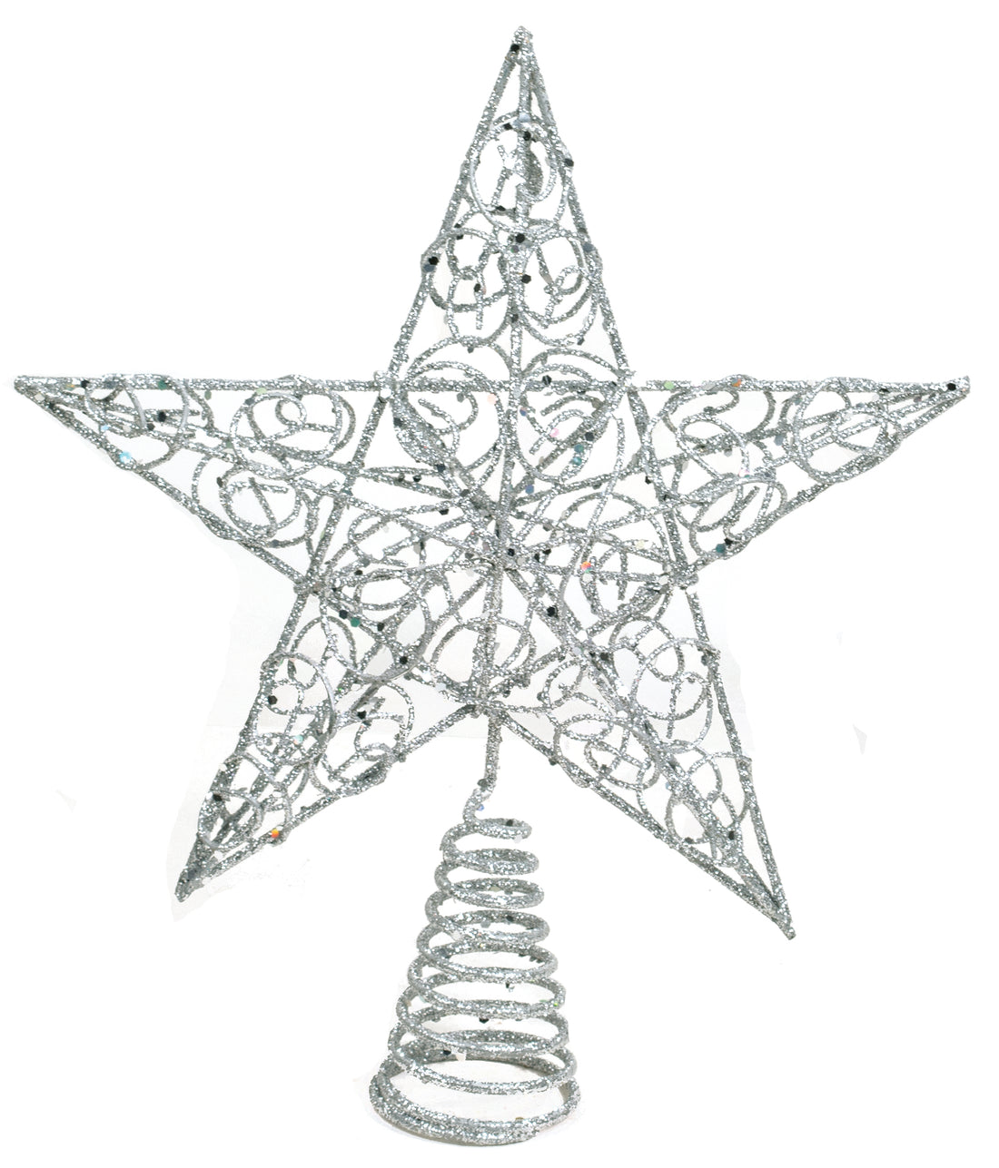 Silver Glitter Wire Star Tree Topper