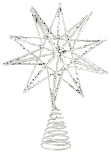 Silver Glittering Star Tree Topper