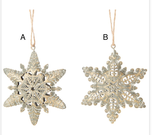 Verdigris & Gold Snowflake Ornament