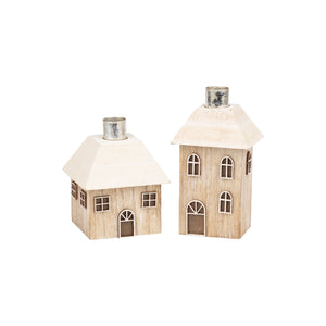 Wooden House w White Roof