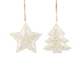 Gold Wash White Metal Snowflake Ornament