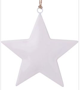 White Enamel Metal Star Ornament