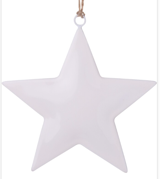 White Enamel Metal Star Ornament