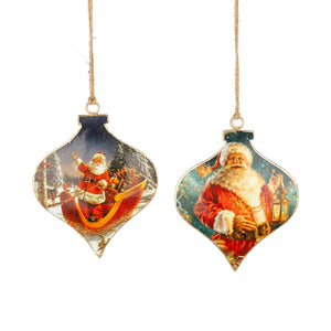 Vintage Metal Santa Kismet Ornament
