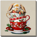 A Cup of Christmas Cuteness – Hand Embellished Canvas Art