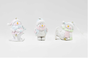 Adorable Pastel Snowman Ornament