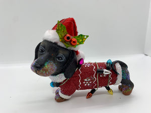 Large Dog In Festive Hat Ornament