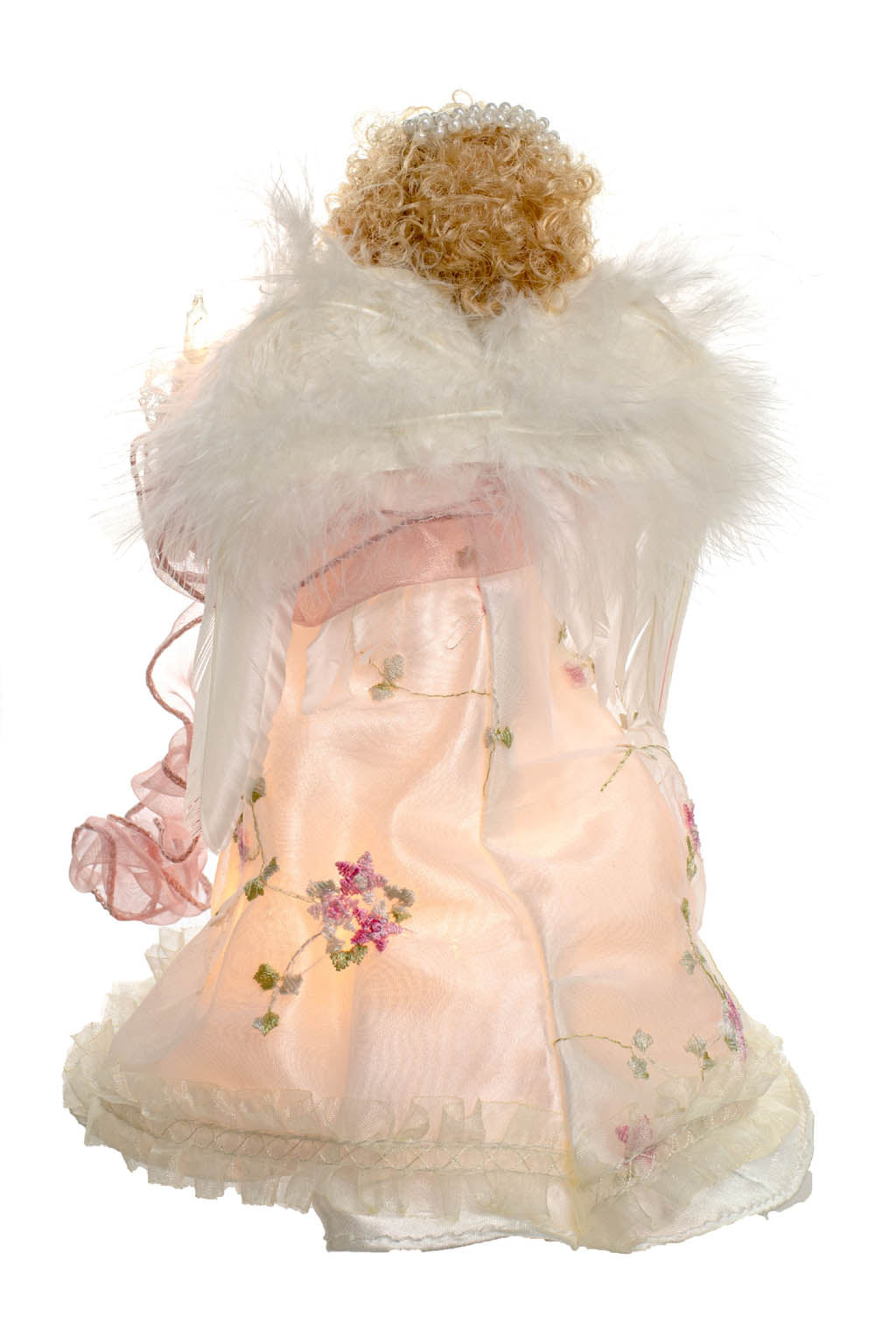 Light-Up Pink Angel Tree Topper 10"
