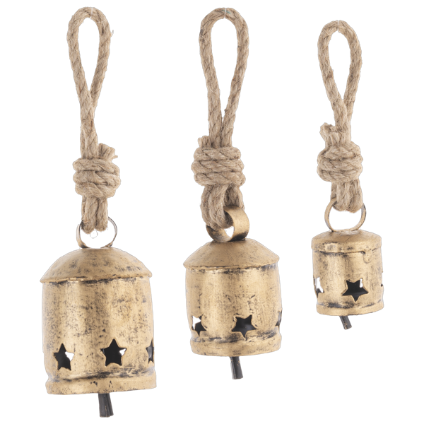 Vintage-Style Gold Christmas Bells