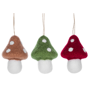 Whimsical Felt Mushroom Ornaments